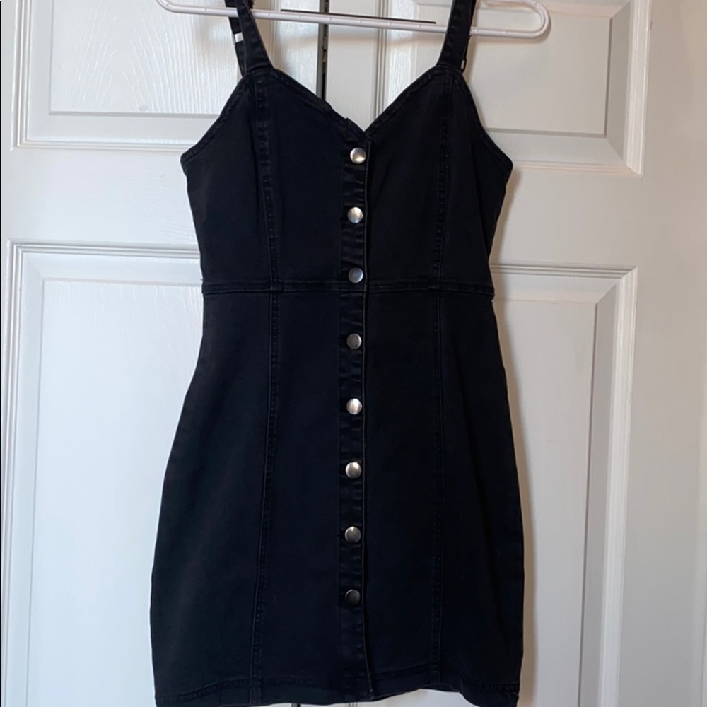 Black denim dress